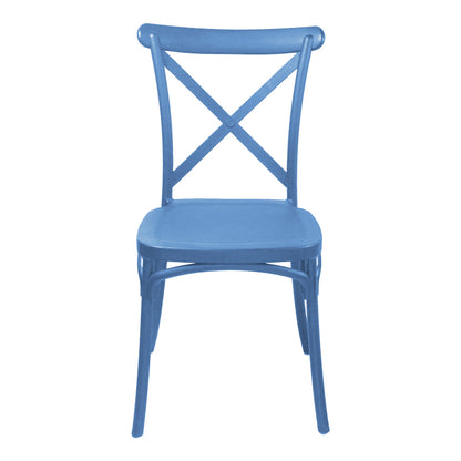 Stackable Crossie pp chair in blue shade 41x46x84cm