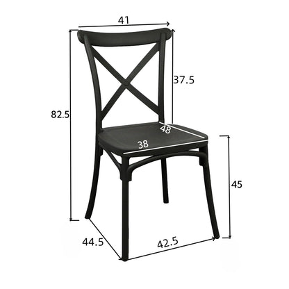 Stackable Crossie pp chair in blue shade 41x46x84cm
