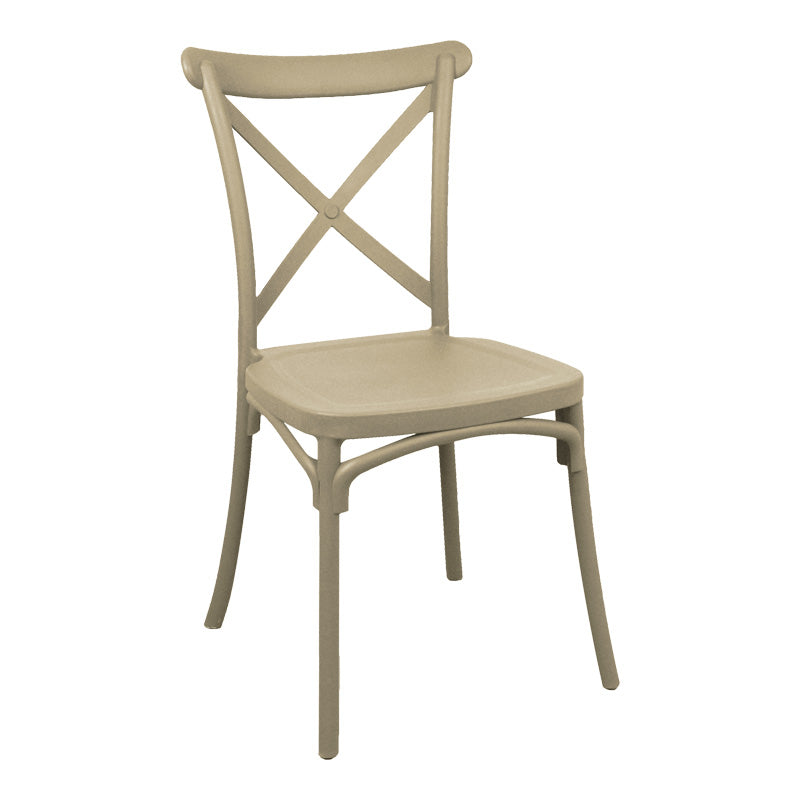 Stackable Crossie chair pp in cappuccino shade 41x46x84εκ