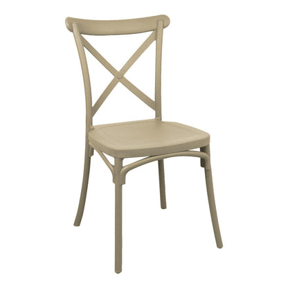 Stackable Crossie chair pp in cappuccino shade 41x46x84εκ