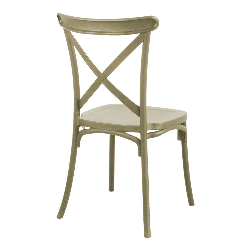 Stackable Crossie chair pp in cappuccino shade 41x46x84εκ