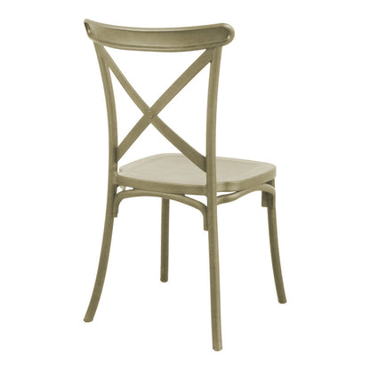 Stackable Crossie chair pp in cappuccino shade 41x46x84εκ