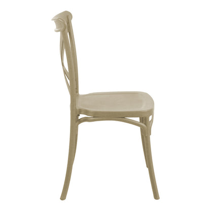Stackable Crossie chair pp in cappuccino shade 41x46x84εκ