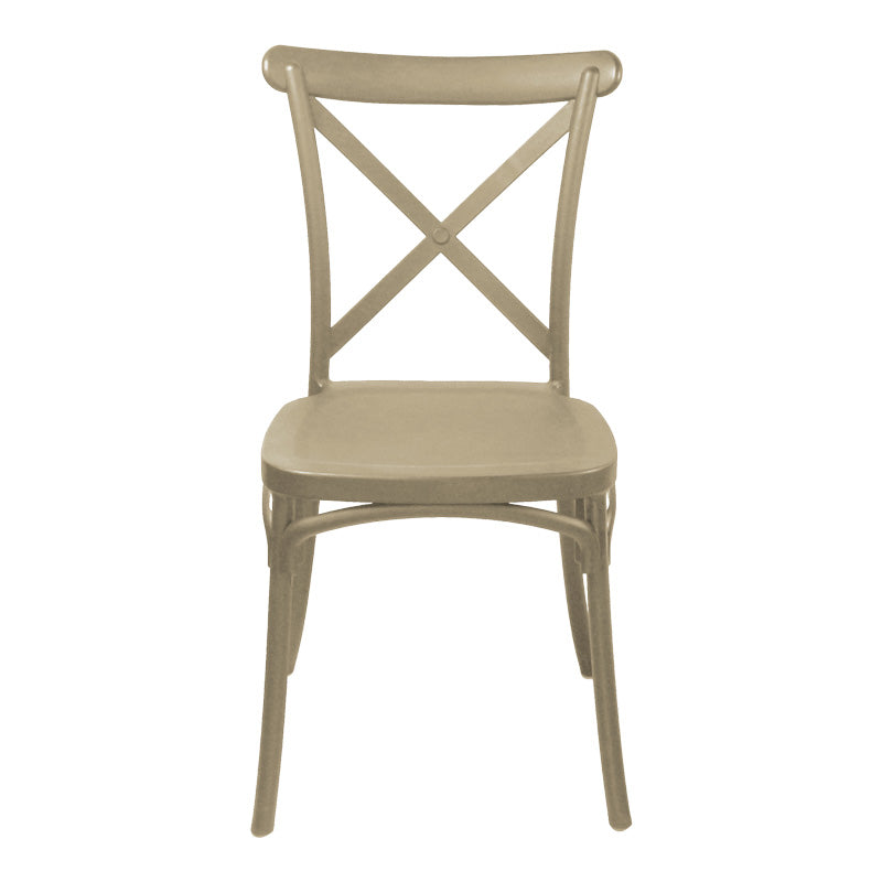 Stackable Crossie chair pp in cappuccino shade 41x46x84εκ