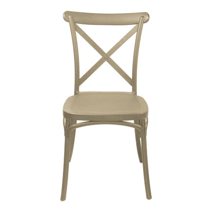 Stackable Crossie chair pp in cappuccino shade 41x46x84εκ