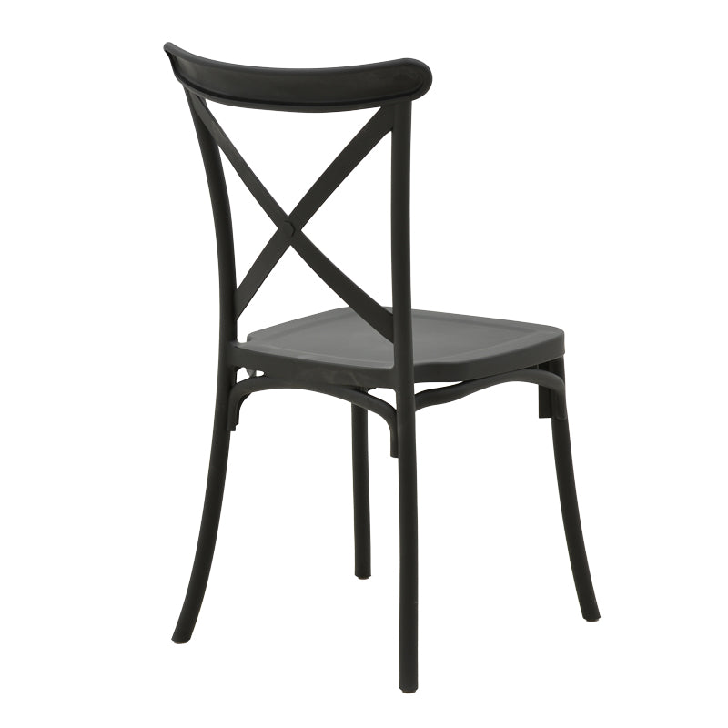Stackable Crossie chair pp in dark grey shade 41x46x84cm
