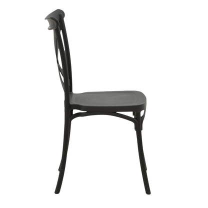 Stackable Crossie chair pp in dark grey shade 41x46x84cm