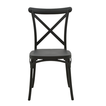 Stackable Crossie chair pp in dark grey shade 41x46x84cm