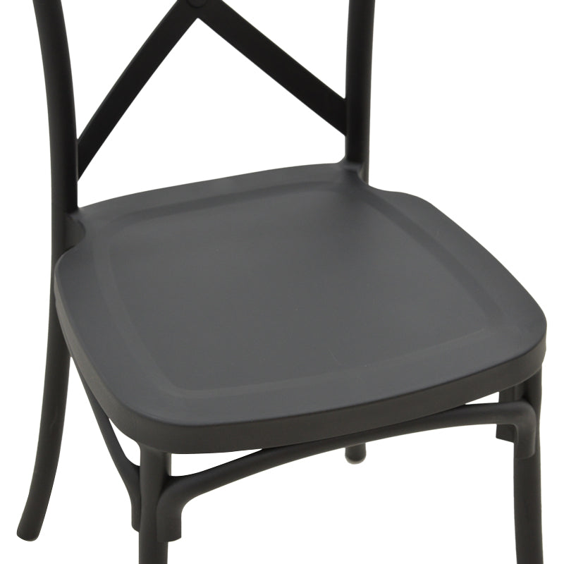 Stackable Crossie chair pp in dark grey shade 41x46x84cm