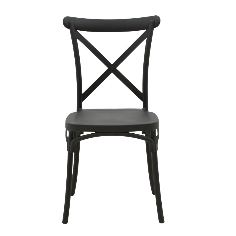 Stackable Crossie chair pp in dark grey shade 41x46x84cm