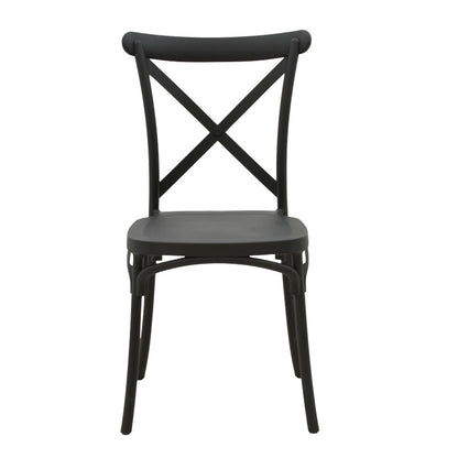 Stackable Crossie chair pp in dark grey shade 41x46x84cm