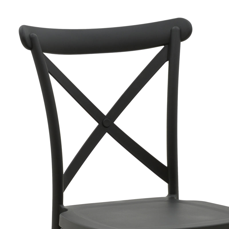 Stackable Crossie chair pp in dark grey shade 41x46x84cm