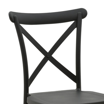 Stackable Crossie chair pp in dark grey shade 41x46x84cm