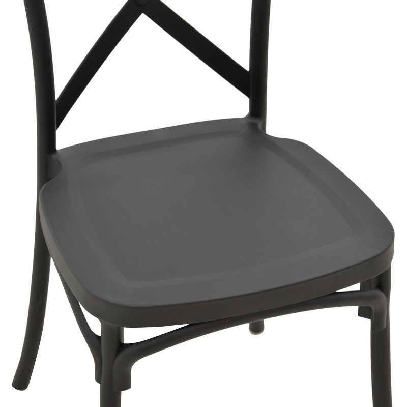 Stackable Crossie chair pp in dark grey shade 41x46x84cm