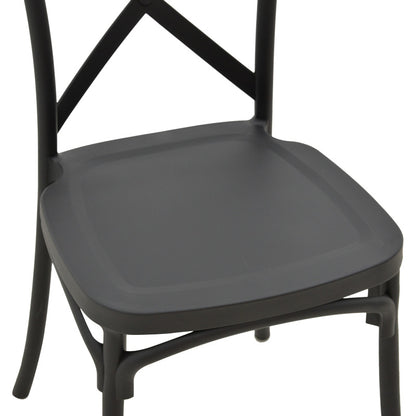 Stackable Crossie chair pp in dark grey shade 41x46x84cm