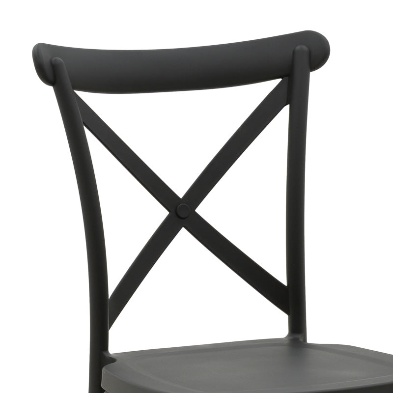 Stackable Crossie chair pp in dark grey shade 41x46x84cm