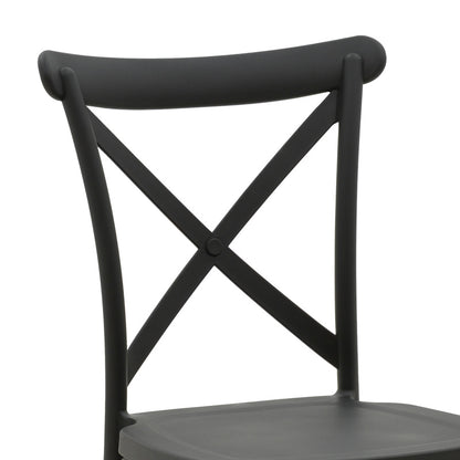 Stackable Crossie chair pp in dark grey shade 41x46x84cm