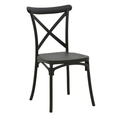 Stackable Crossie chair pp in dark grey shade 41x46x84cm