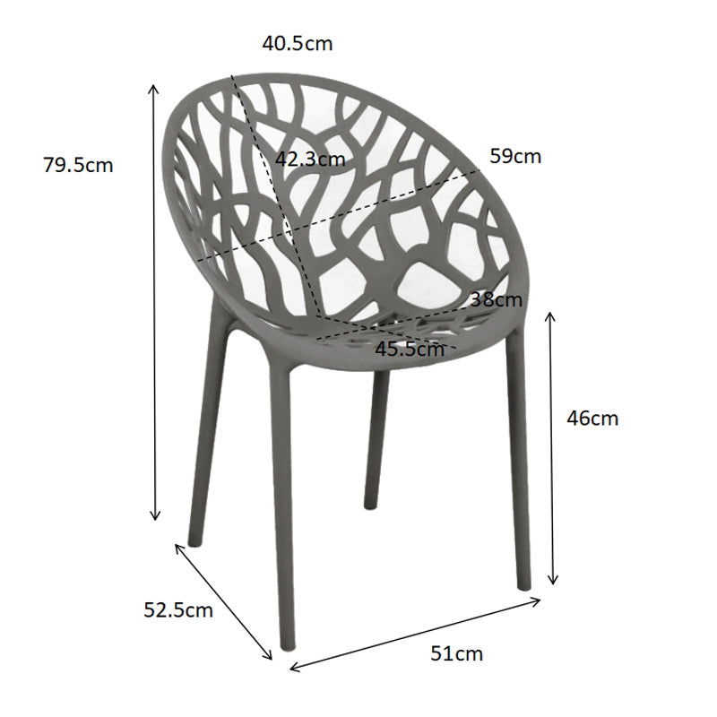 Daren pakoworld pp armchair in cappuccino shade 59x60x79.5cm