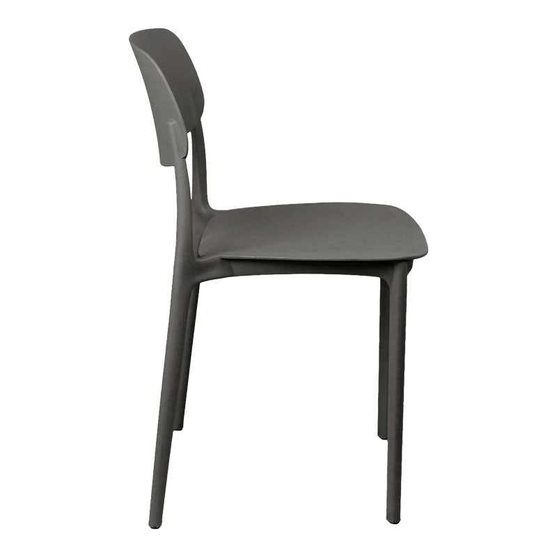Stackable Berdian pp chair in dark grey color 38x49x79cm