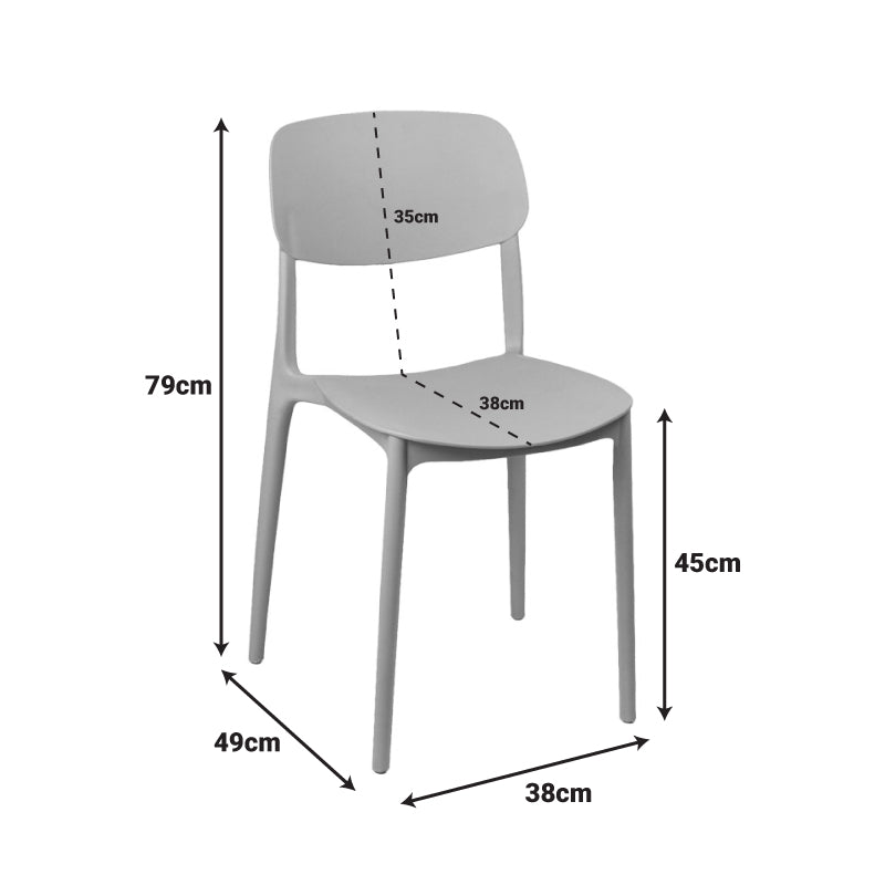 Stackable Berdian pp chair in dark grey color 38x49x79cm