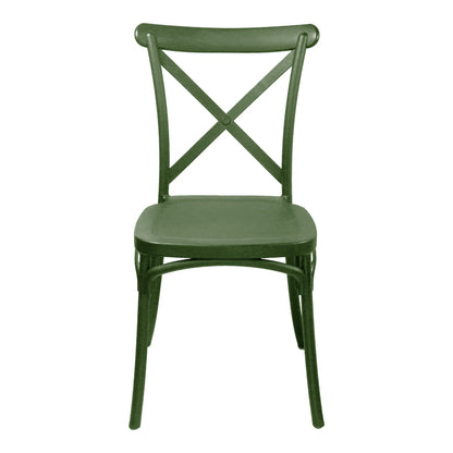Stackable Crossie chair pp in dark green shade 41x46x84cm