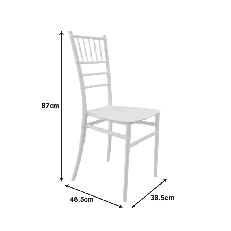 Tiffany Ι pp chair in white shade 38.5x46.5x87cm