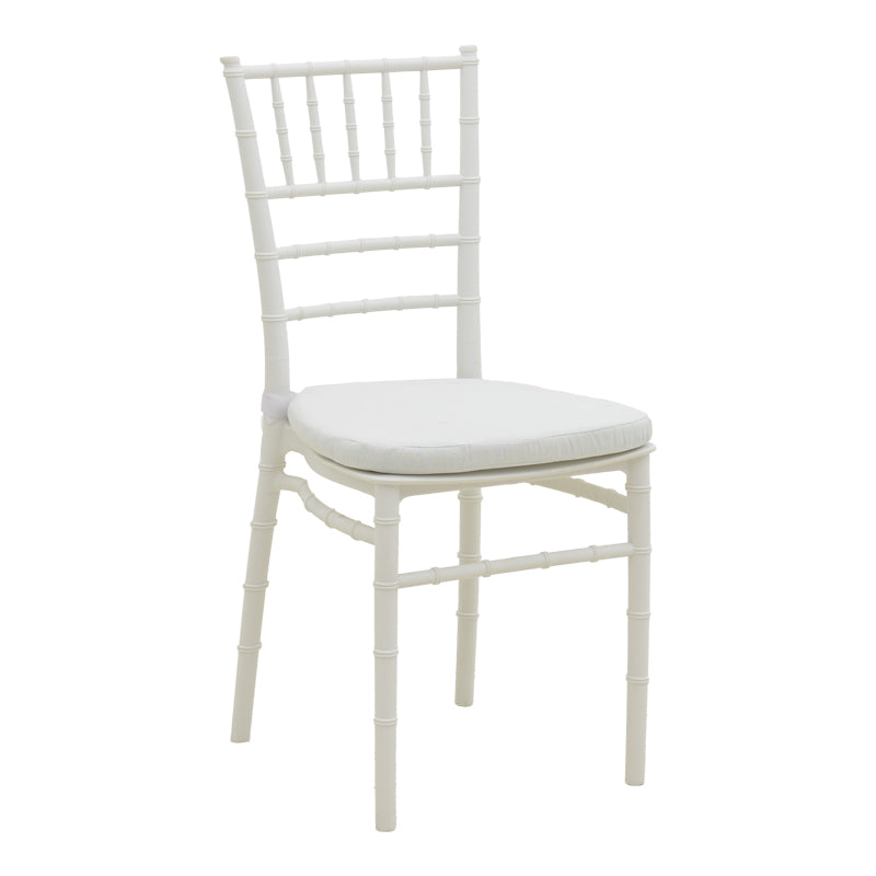 Tiffany I chair with cushion pp in white color 39.5x46.5x87cm