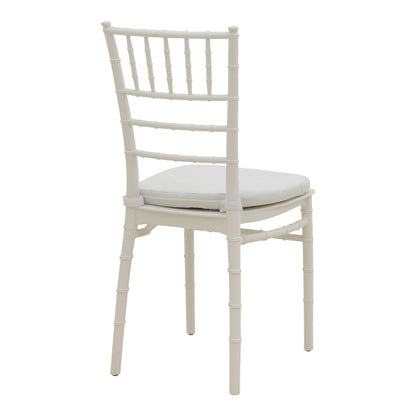 Tiffany I chair with cushion pp in white color 39.5x46.5x87cm