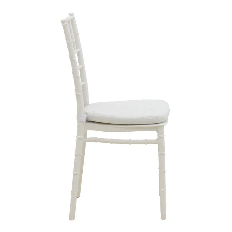 Tiffany I chair with cushion pp in white color 39.5x46.5x87cm
