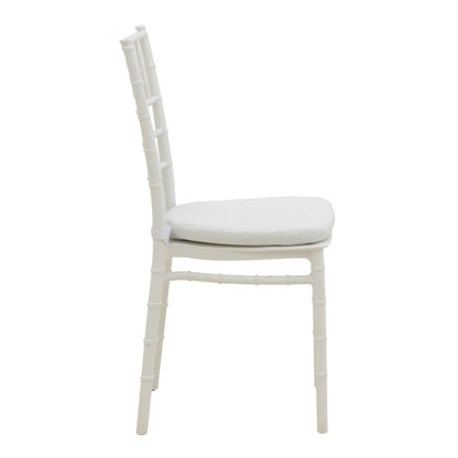 Tiffany I chair with cushion pp in white color 39.5x46.5x87cm