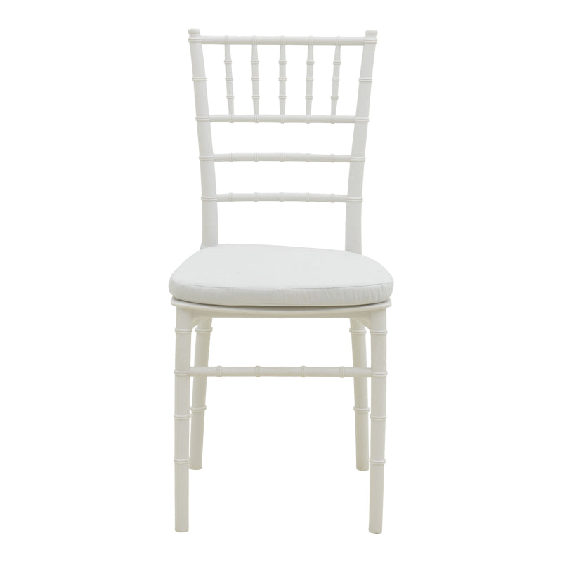 Tiffany I chair with cushion pp in white color 39.5x46.5x87cm