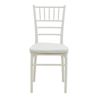 Tiffany I chair with cushion pp in white color 39.5x46.5x87cm