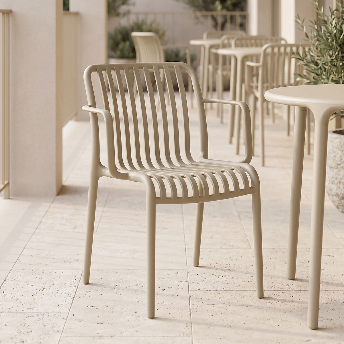Armchair Zoi pp in cappuccino 54x57.5x79cm