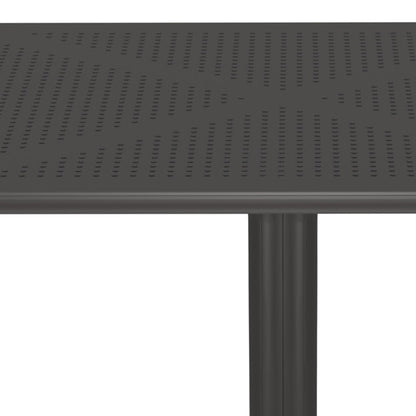 Groovy  perforated pp table anthracite 80x80x74cm