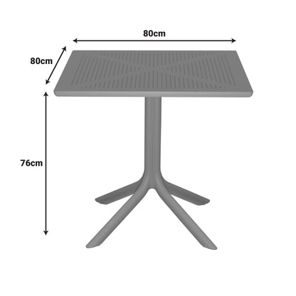 Groovy perforated pp table cappuccino 80x80x74cm