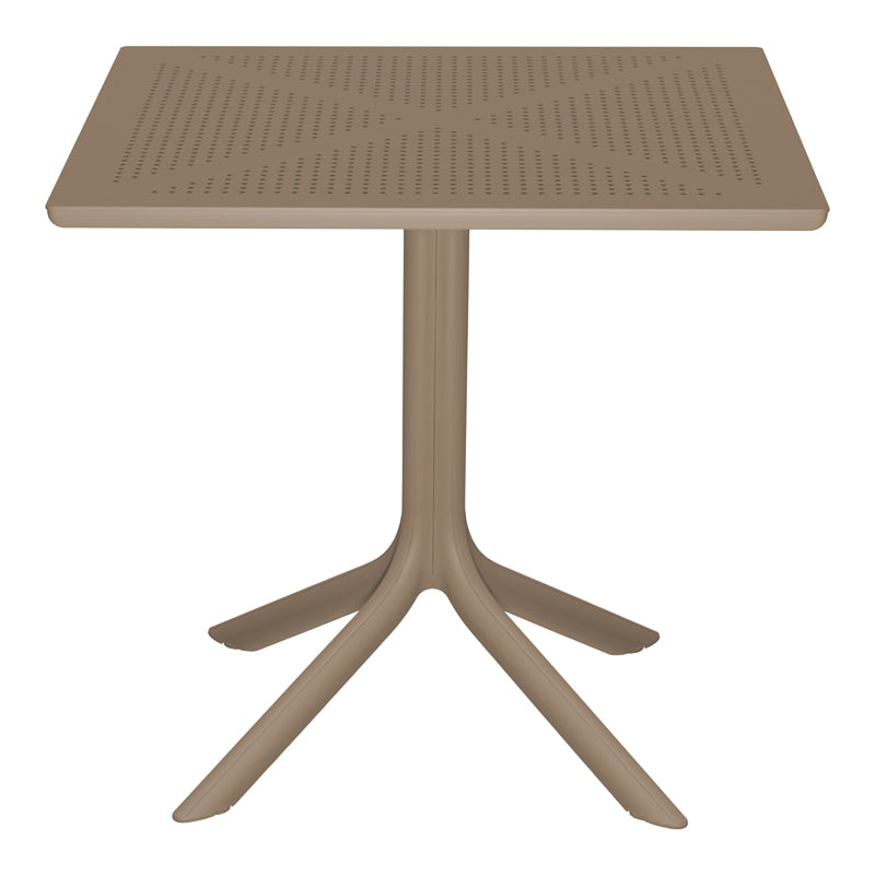 Groovy perforated pp table cappuccino 80x80x74cm