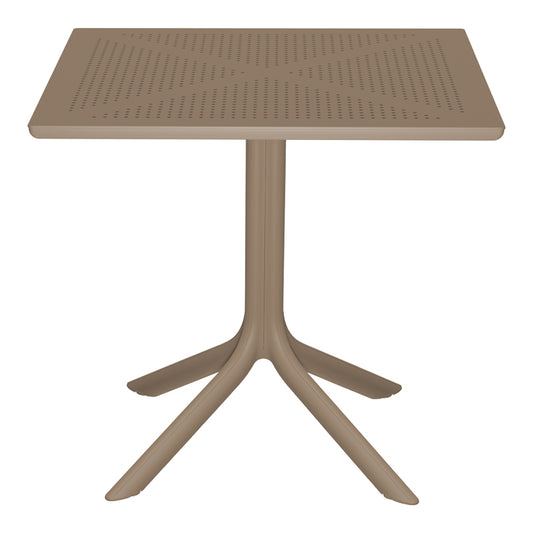 Groovy perforated pp table cappuccino 80x80x74cm