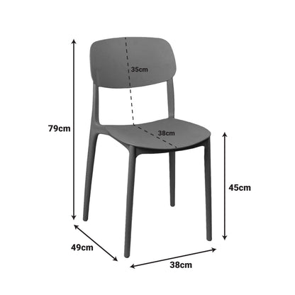 Stackable Berdian pp chair in white color 38x49x79cm