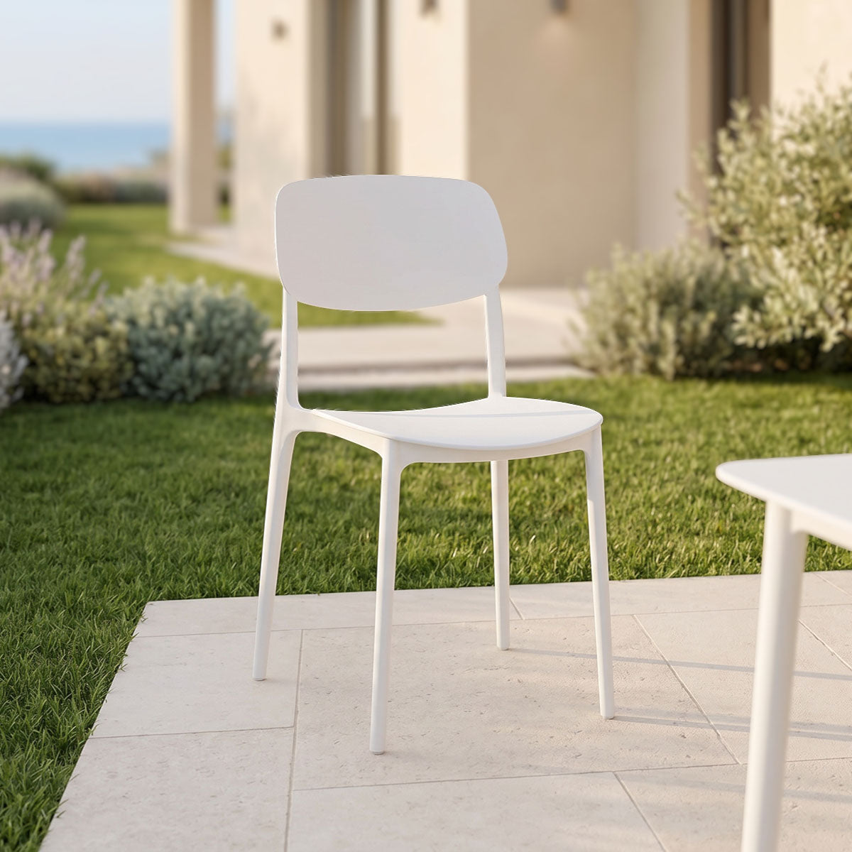 Stackable Berdian pp chair in white color 38x49x79cm