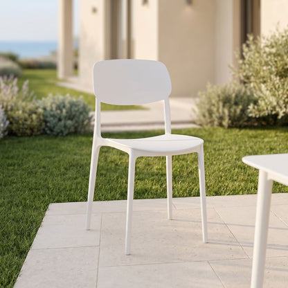 Stackable Berdian pp chair in white color 38x49x79cm