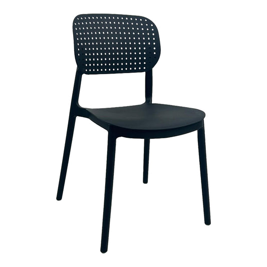 Stackable Regande pp chair black 42x49.5x82cm