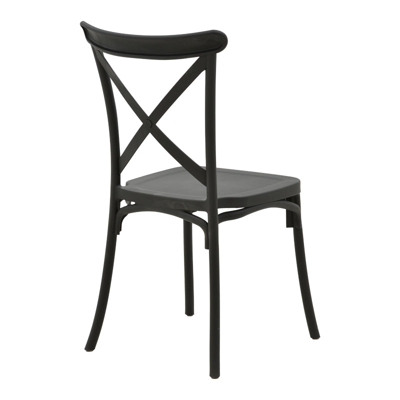 Stackable Crossie pp chair black 43x53x88cm