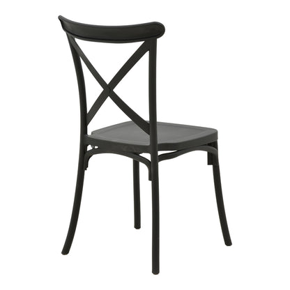 Stackable Crossie pp chair black 43x53x88cm