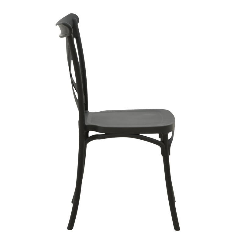 Stackable Crossie pp chair black 43x53x88cm