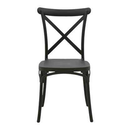 Stackable Crossie pp chair black 43x53x88cm