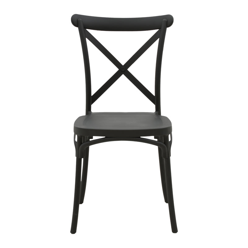 Stackable Crossie pp chair black 43x53x88cm