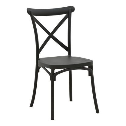 Stackable Crossie pp chair black 43x53x88cm