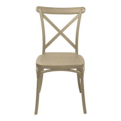Stackable Crossie pp chair cappuccino 43x53x88cm