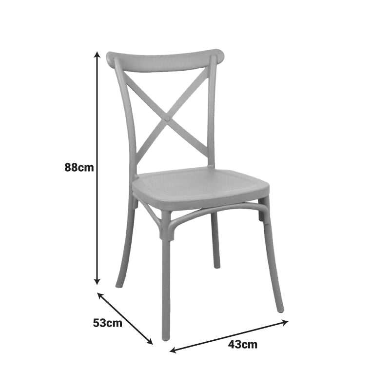 Stackable Crossie pp chair white 43x53x88cm